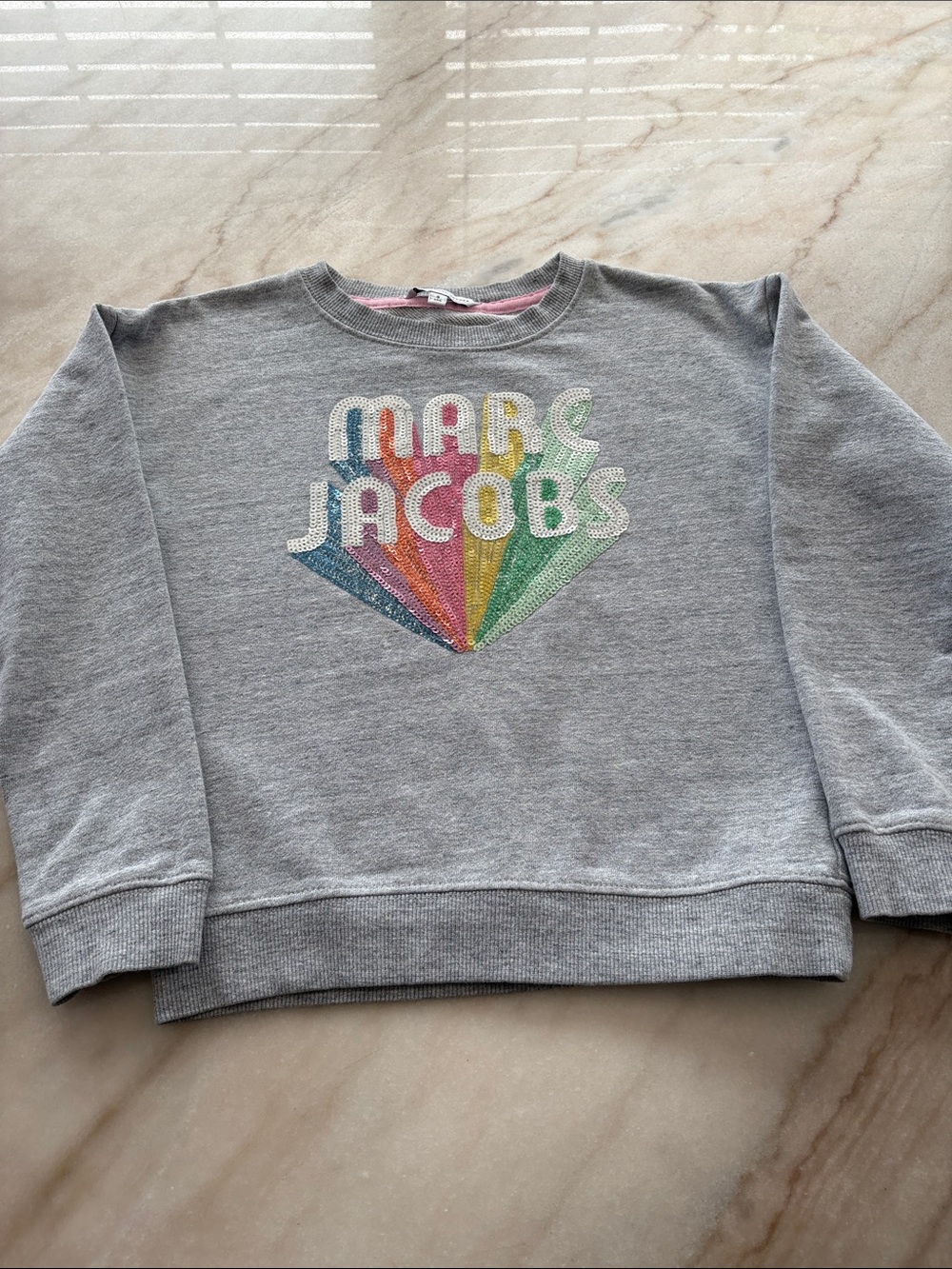 Marc Jacobs Kids Gray Sweatshirt with Rainbow Fan Logo